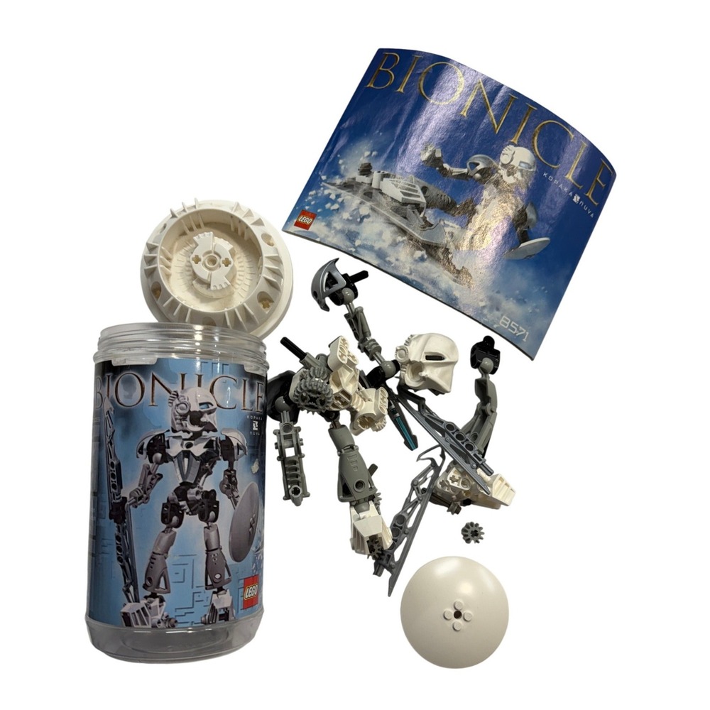 LEGO Bionicle Kopaka Nuva 8571 Toa of Ice White Figure with Canister & Manual